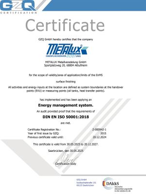 Certificat ISO 50001 2018